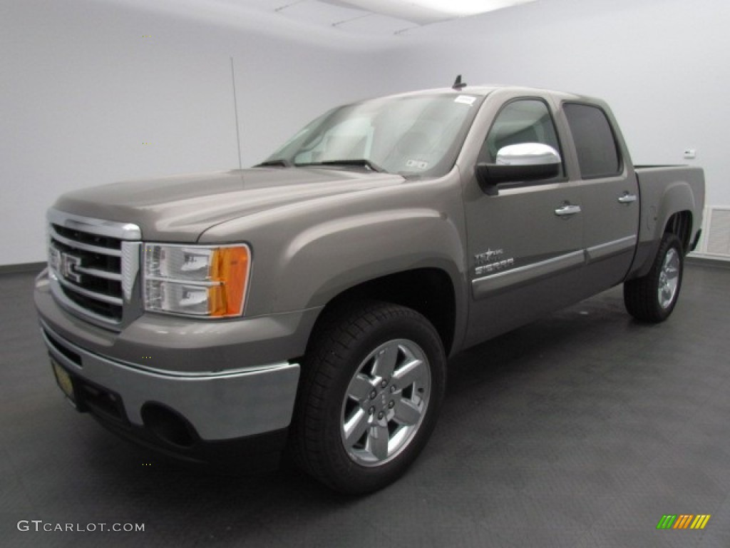 2013 Sierra 1500 SLE Crew Cab - Steel Gray Metallic / Ebony photo #1