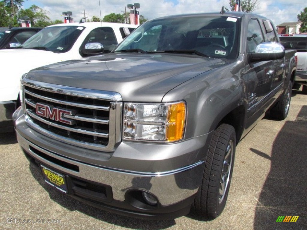 2013 Sierra 1500 SLE Crew Cab - Steel Gray Metallic / Ebony photo #2
