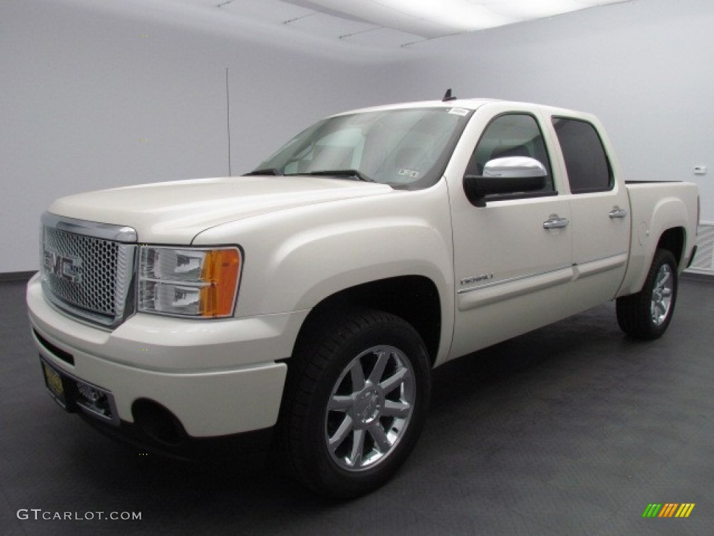 2013 Sierra 1500 Denali Crew Cab AWD - White Diamond Tricoat / Ebony photo #1