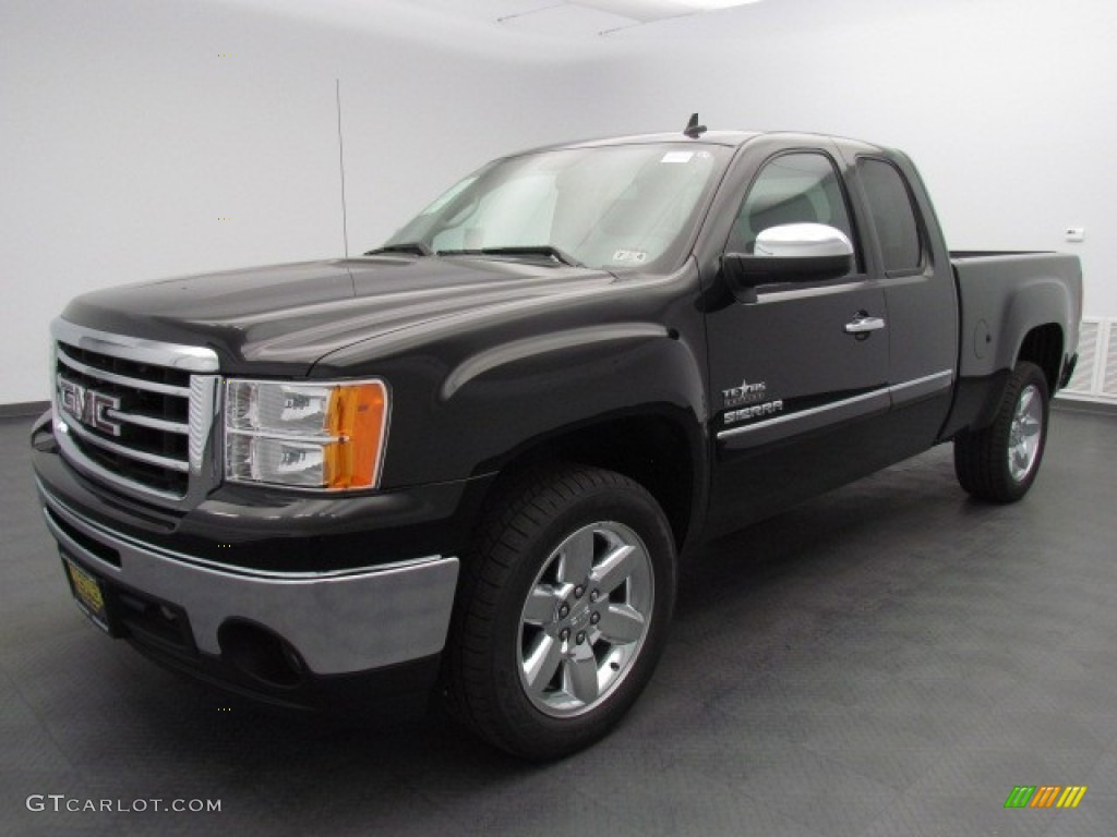 2013 Sierra 1500 SLE Extended Cab - Onyx Black / Ebony photo #1