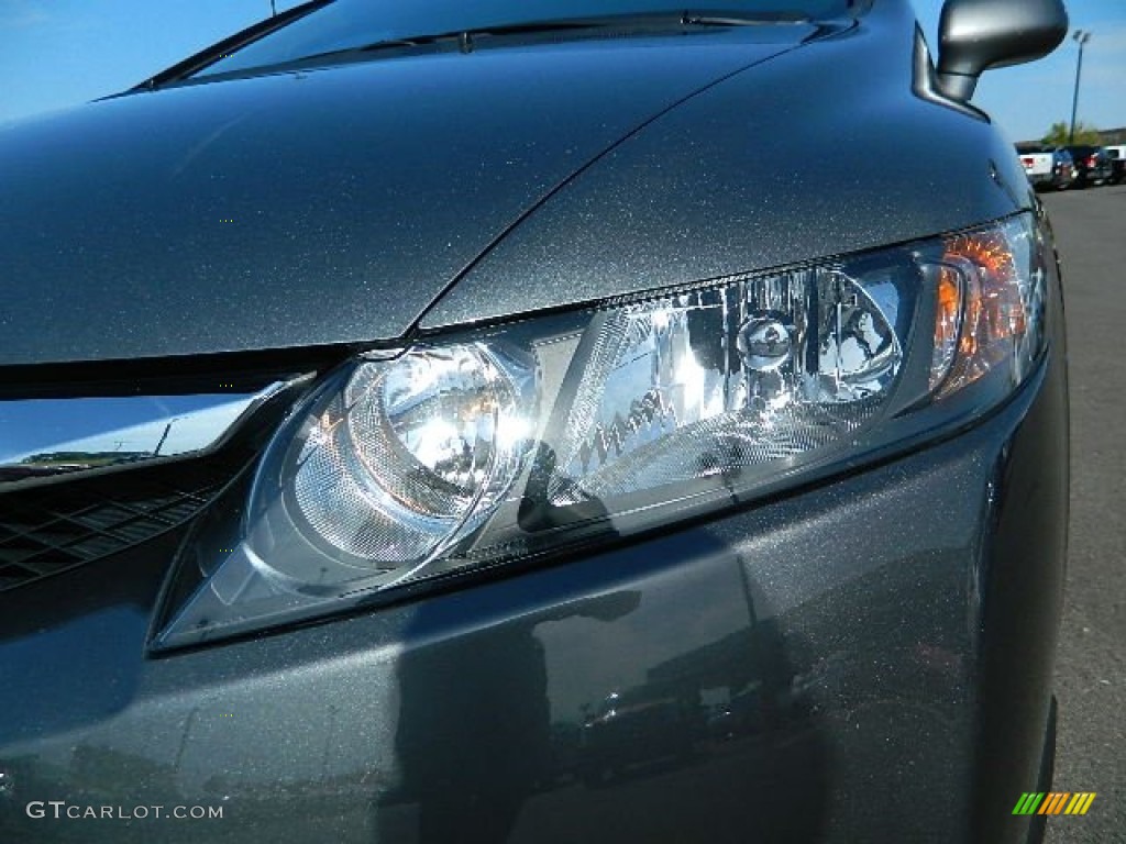 2011 Civic LX Sedan - Polished Metal Metallic / Gray photo #9
