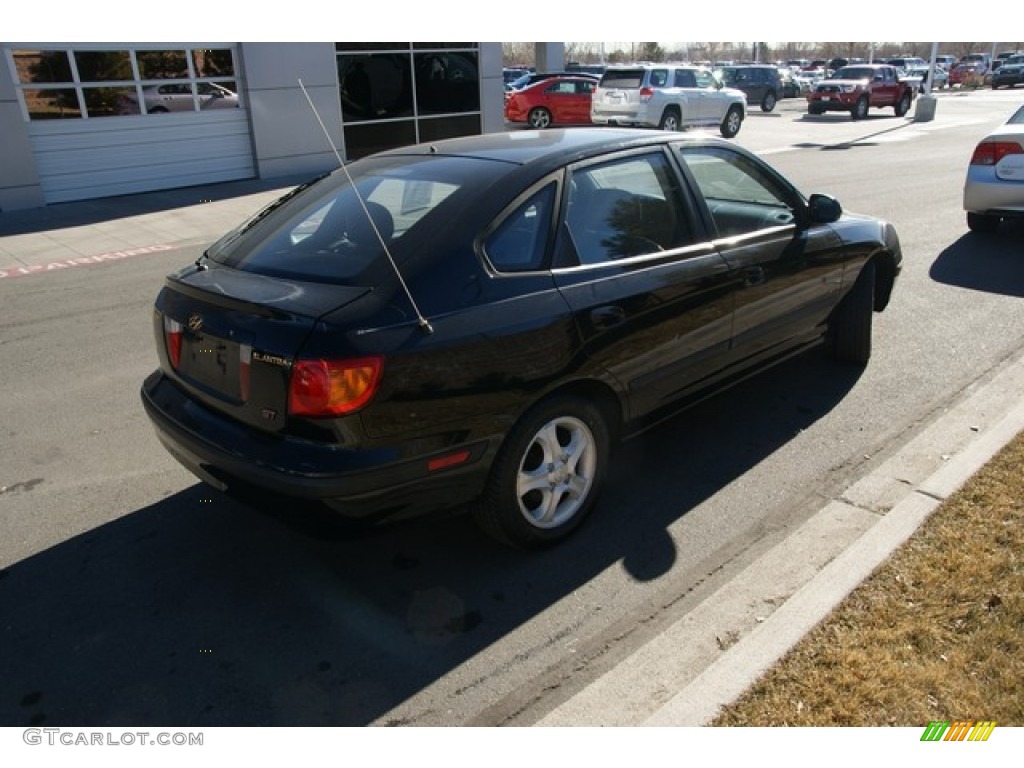 2002 Elantra GT Hatchback - Black Obsidian / Dark Gray photo #2