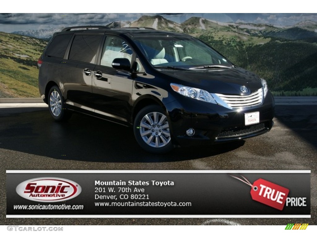 2013 Sienna Limited AWD - Black / Light Gray photo #1