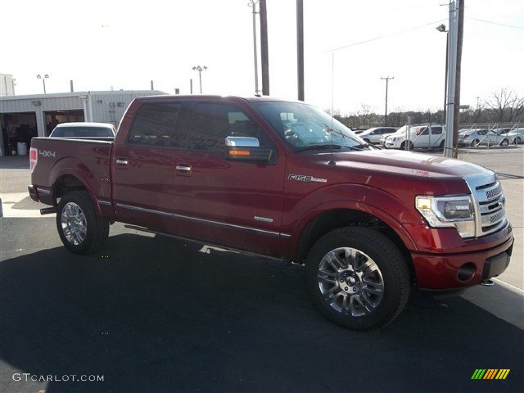 2013 F150 Platinum SuperCrew 4x4 - Ruby Red Metallic / Platinum Unique Pecan Leather photo #16