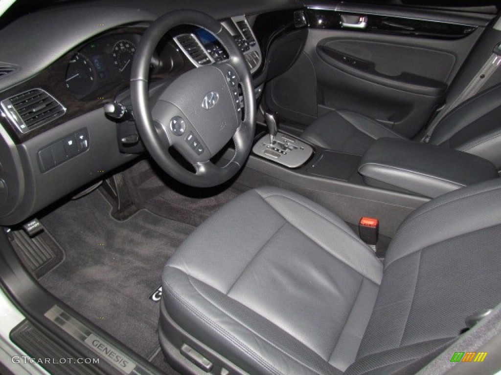 Jet Black Interior 2012 Hyundai Genesis 3.8 Sedan Photo #76166220