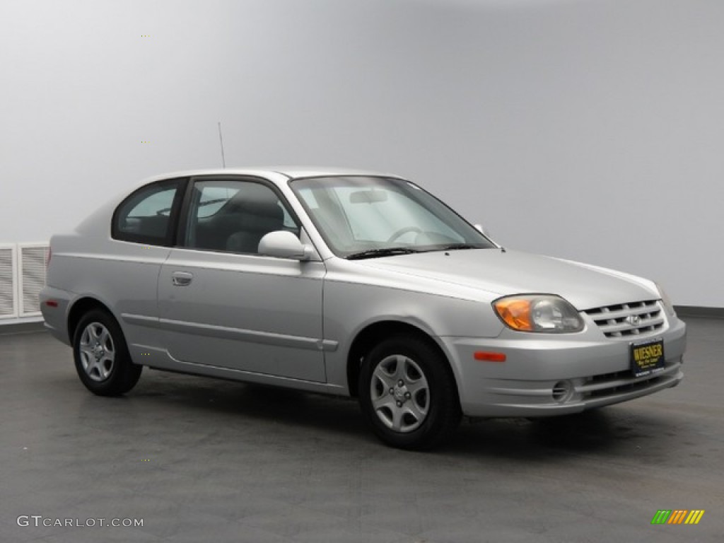 2005 Accent GLS Coupe - Silver Mist / Gray photo #3