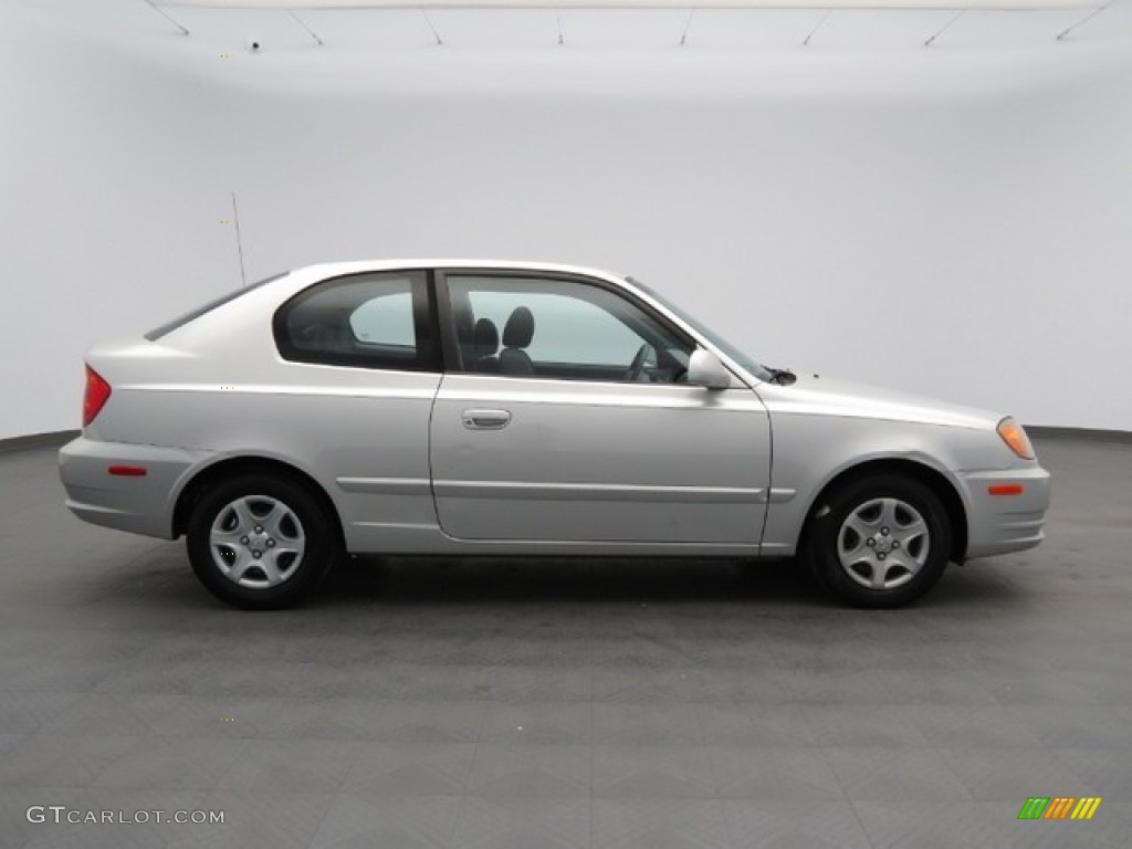 2005 Accent GLS Coupe - Silver Mist / Gray photo #4