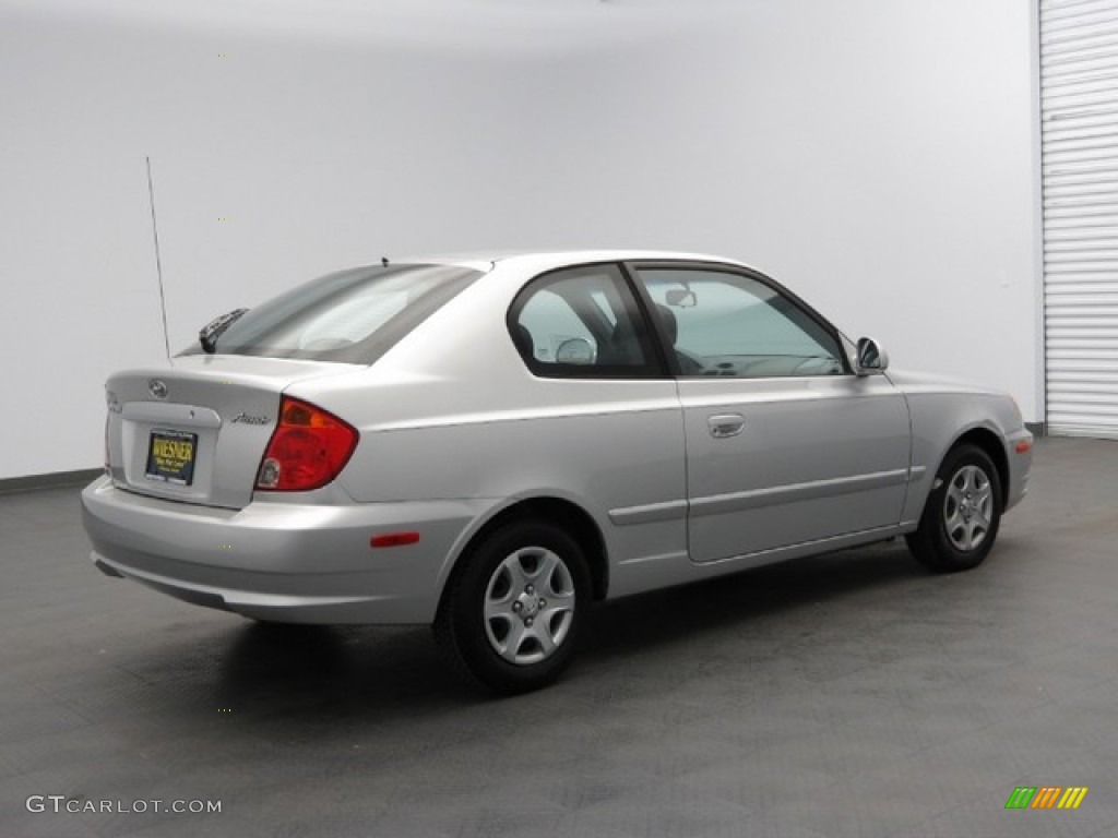 2005 Accent GLS Coupe - Silver Mist / Gray photo #5