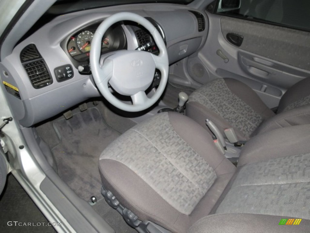 2005 Accent GLS Coupe - Silver Mist / Gray photo #14