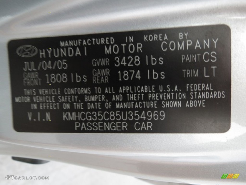 2005 Accent GLS Coupe - Silver Mist / Gray photo #23