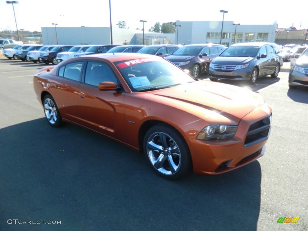 2011 Charger R/T Road & Track - Toxic Orange Pearl / Black photo #7