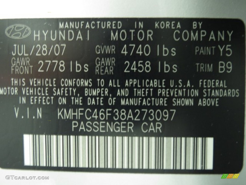 2008 Azera Limited - Silver Frost / Gray photo #28