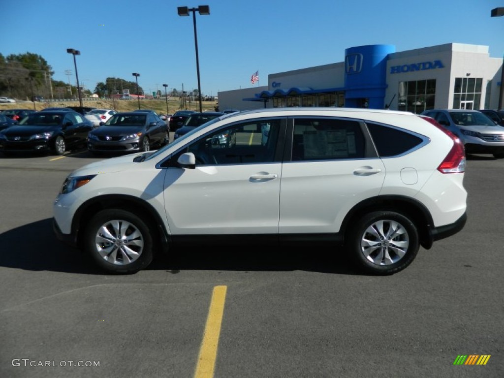 2013 CR-V EX-L AWD - White Diamond Pearl / Beige photo #2