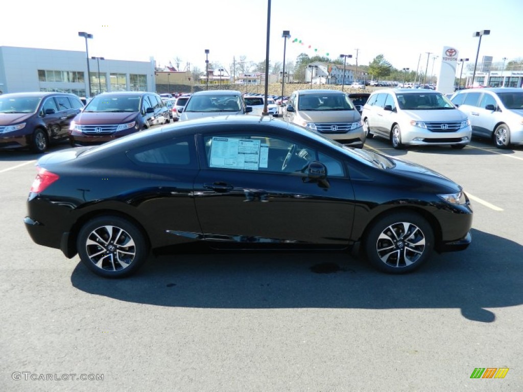 2013 Civic EX Coupe - Crystal Black Pearl / Gray photo #6