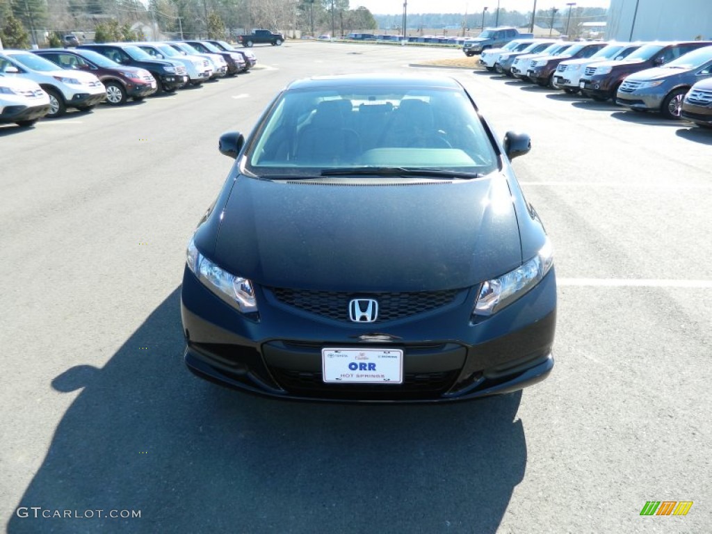 2013 Civic EX Coupe - Crystal Black Pearl / Gray photo #8