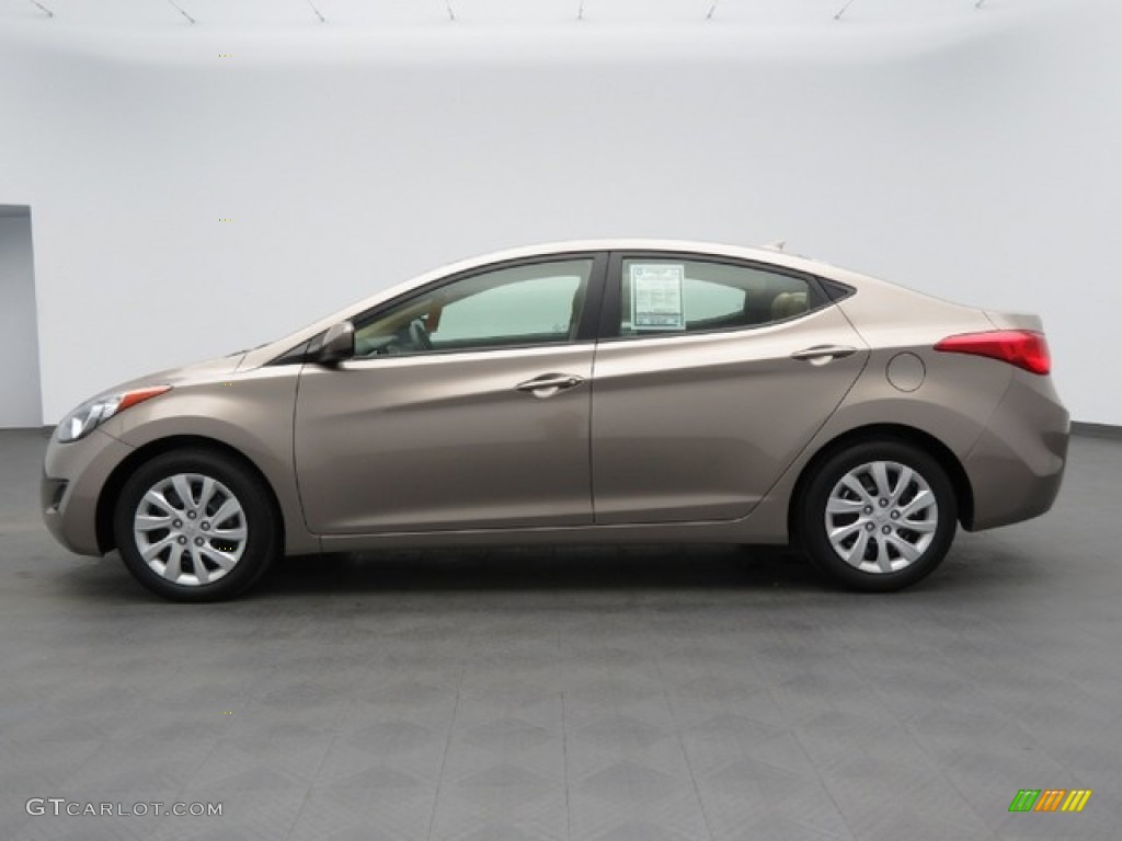 2012 Elantra GLS - Desert Bronze / Beige photo #8