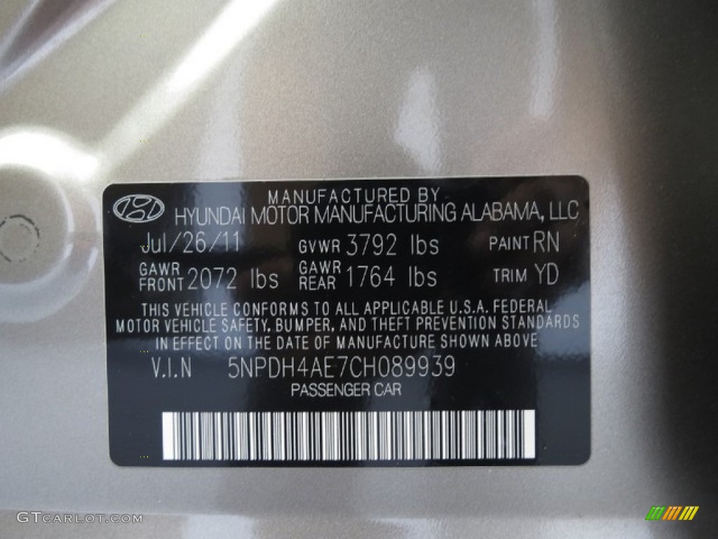 2012 Elantra GLS - Desert Bronze / Beige photo #29