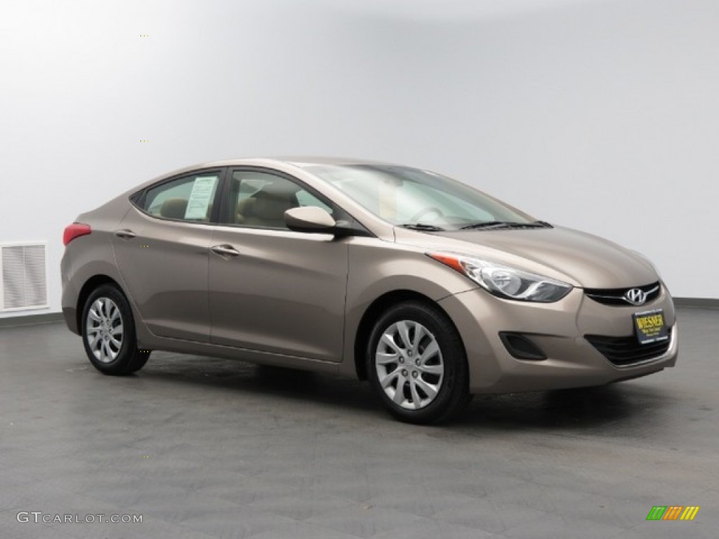 2012 Elantra GLS - Desert Bronze / Beige photo #3