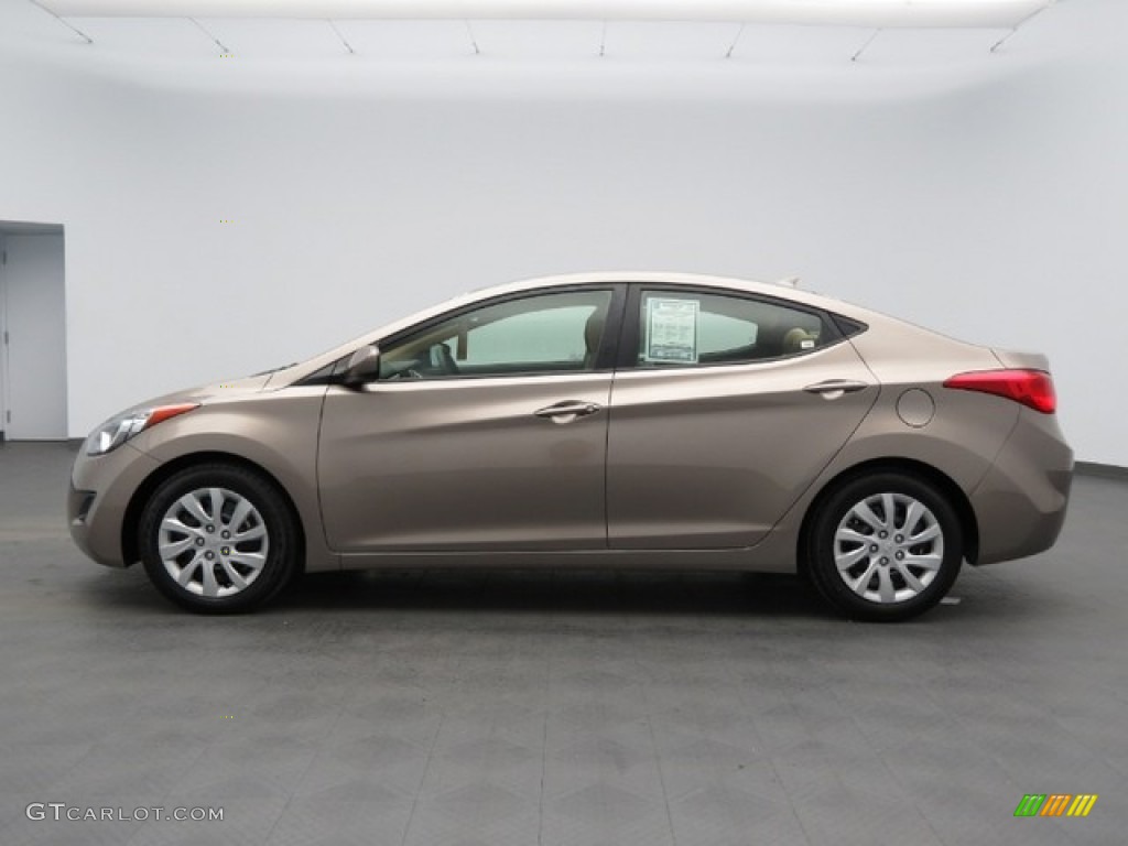 2012 Elantra GLS - Desert Bronze / Beige photo #8