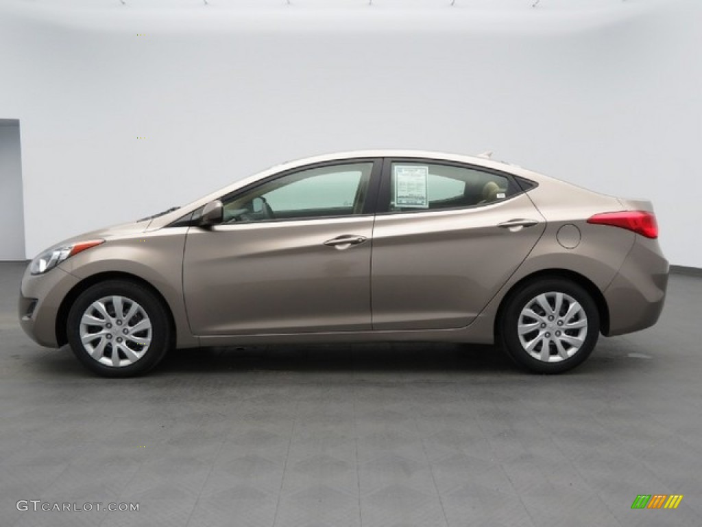 2012 Elantra GLS - Desert Bronze / Beige photo #8