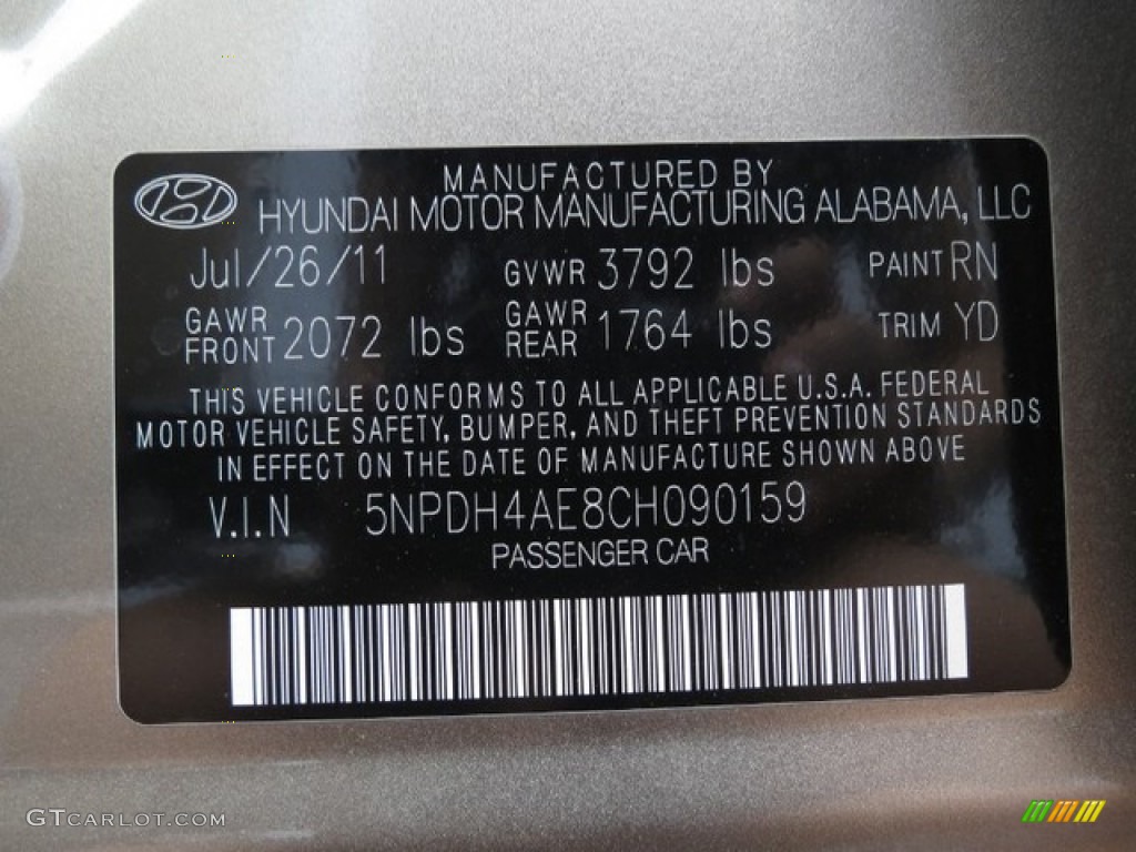 2012 Elantra GLS - Desert Bronze / Beige photo #23