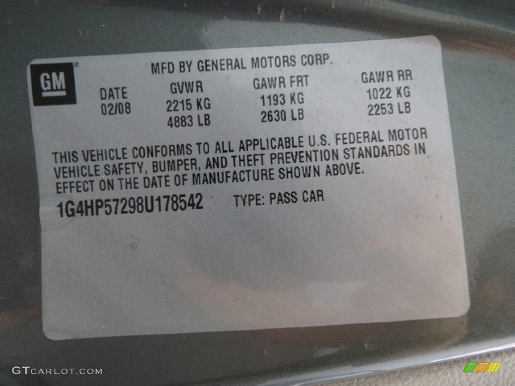 2008 Buick Lucerne CX Info Tag Photos
