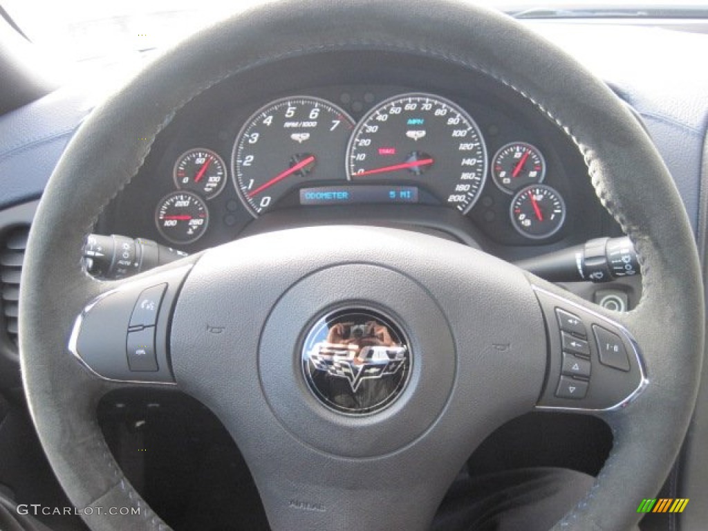 2013 Chevrolet Corvette 427 Convertible Collector Edition Diamond Blue/60th Anniversary Design Package Steering Wheel Photo #76175598
