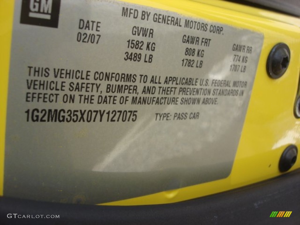 2007 Solstice GXP Roadster - Mean Yellow / Ebony photo #21