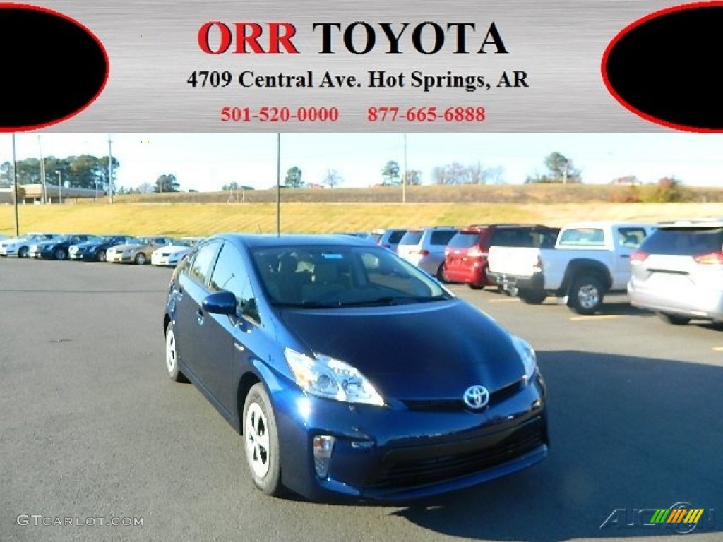 2013 Prius Two Hybrid - Nautical Blue Metallic / Bisque photo #1