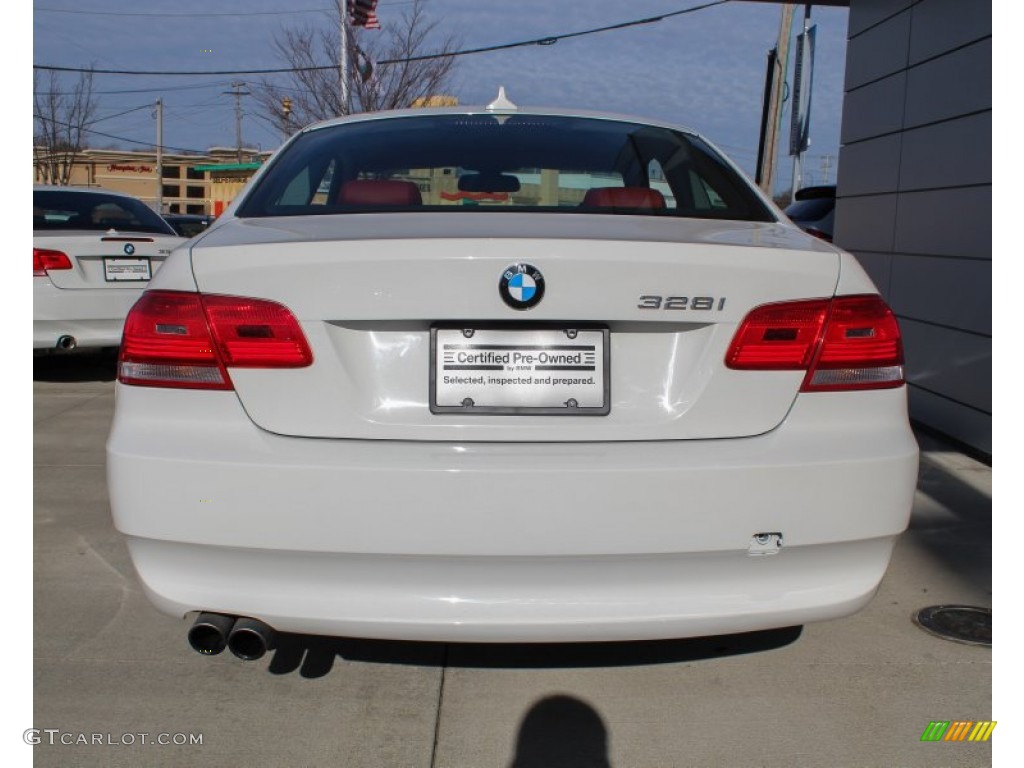 2010 3 Series 328i xDrive Coupe - Alpine White / Coral Red/Black Dakota Leather photo #5