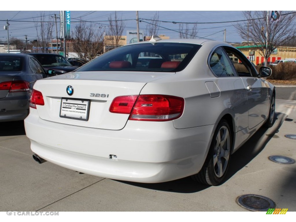 2010 3 Series 328i xDrive Coupe - Alpine White / Coral Red/Black Dakota Leather photo #6