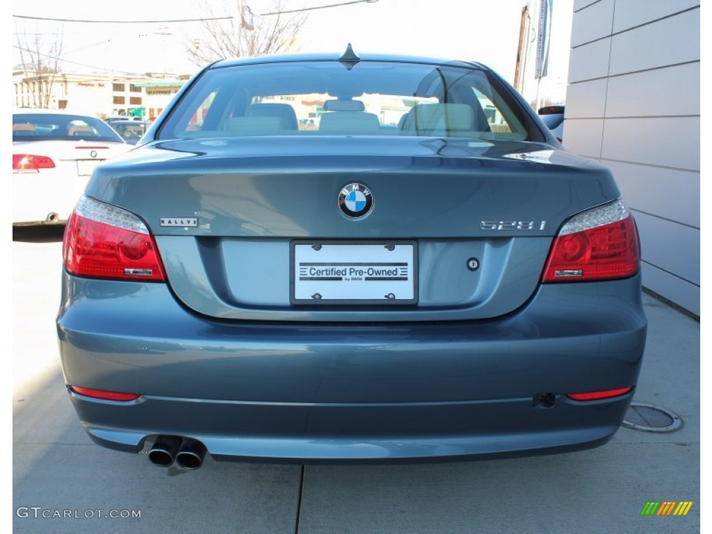 2010 5 Series 528i xDrive Sedan - Neptune Blue Metallic / Cream Beige photo #5