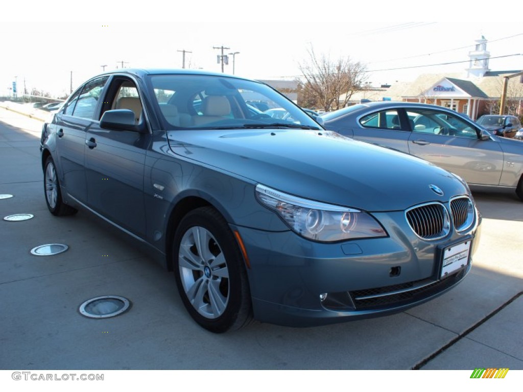 2010 5 Series 528i xDrive Sedan - Neptune Blue Metallic / Cream Beige photo #7