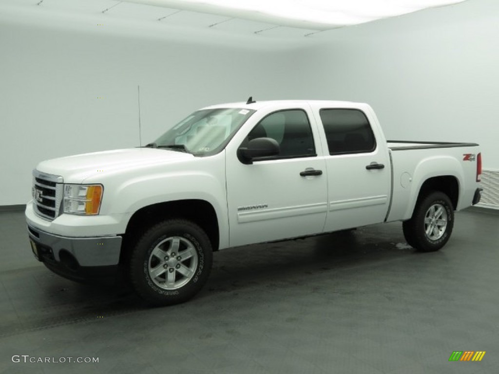 2013 Sierra 1500 SLE Crew Cab 4x4 - Summit White / Ebony photo #1