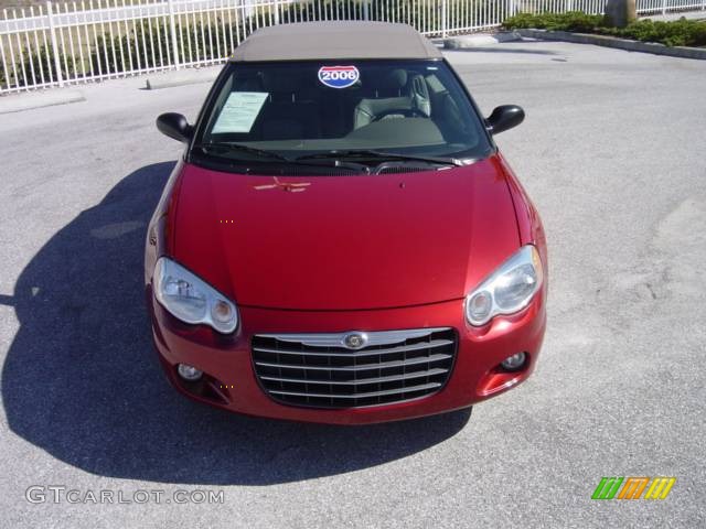 2006 Sebring Touring Convertible - Inferno Red Crystal Pearl / Taupe photo #8