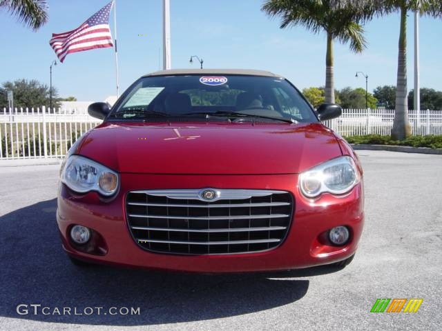 2006 Sebring Touring Convertible - Inferno Red Crystal Pearl / Taupe photo #9