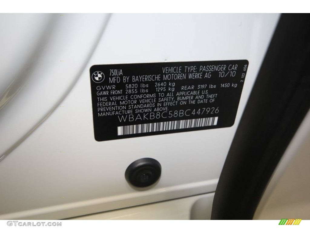 2011 BMW 7 Series Alpina B7 LWB Info Tag Photo #76188640