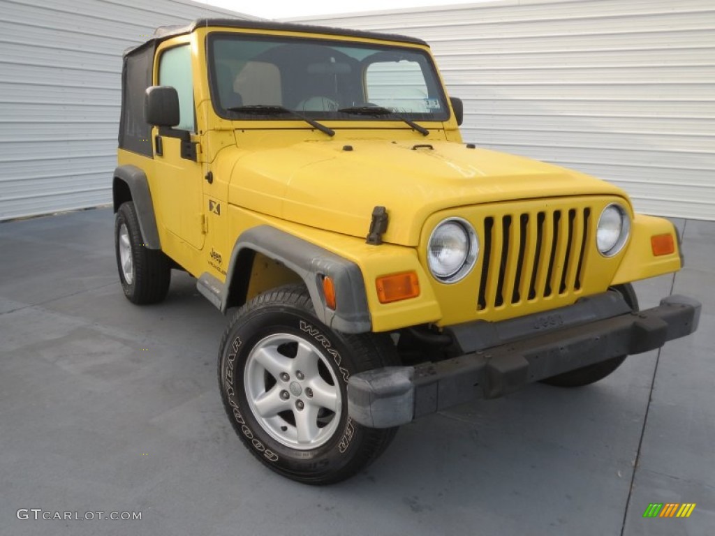2004 Wrangler X 4x4 - Solar Yellow / Dark Slate Gray photo #1