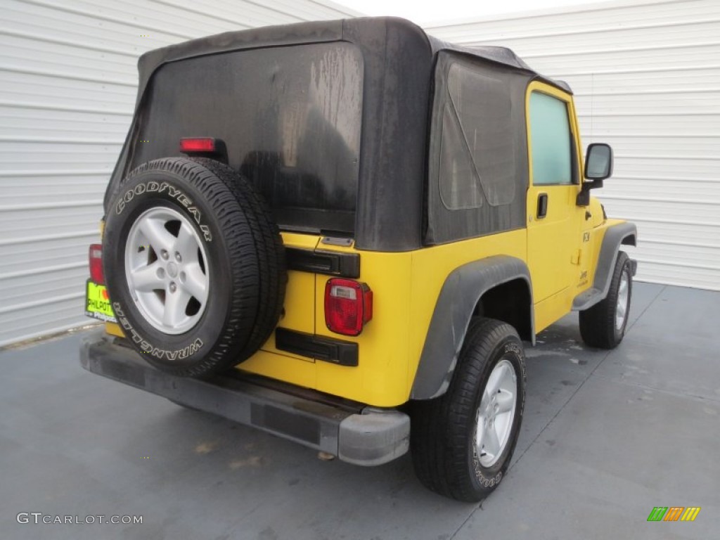 2004 Wrangler X 4x4 - Solar Yellow / Dark Slate Gray photo #3
