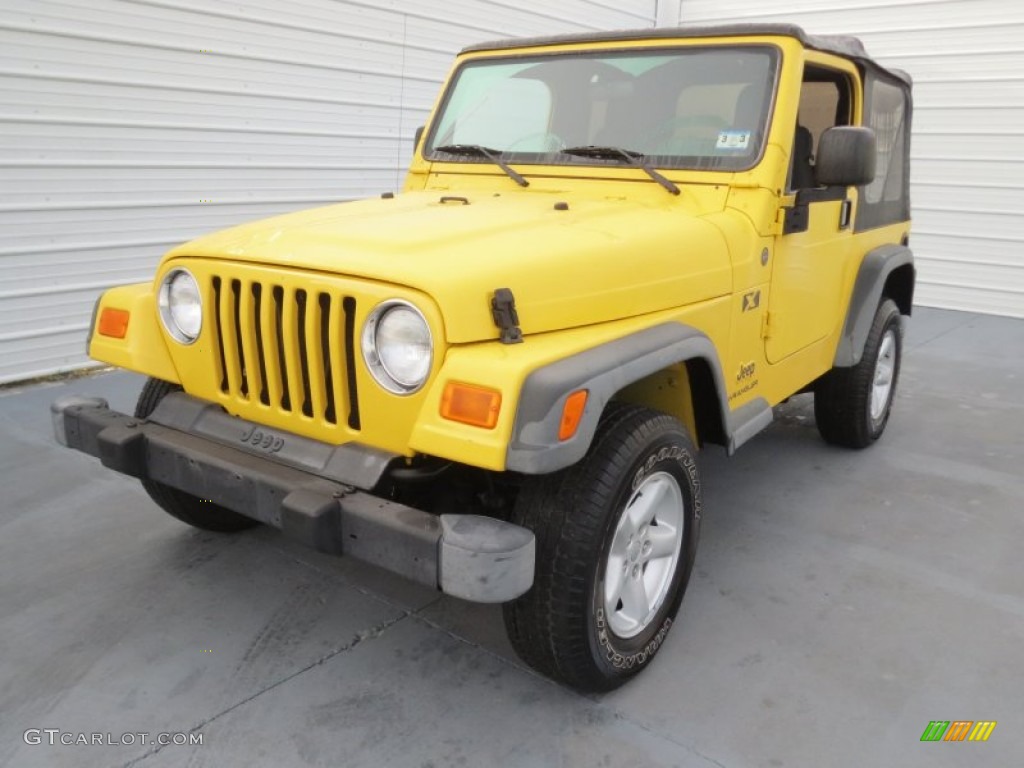 2004 Wrangler X 4x4 - Solar Yellow / Dark Slate Gray photo #6