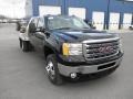 2013 Onyx Black GMC Sierra 3500HD SLE Crew Cab 4x4 Flat Bed  photo #2