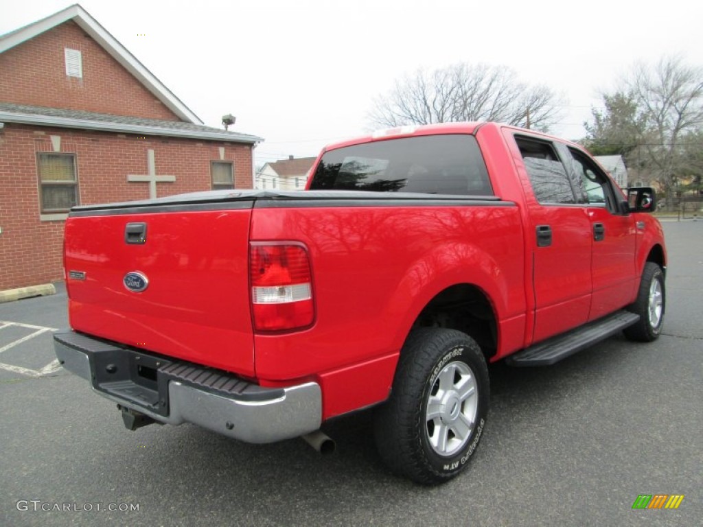 2004 F150 XLT SuperCrew 4x4 - Bright Red / Medium/Dark Flint photo #8