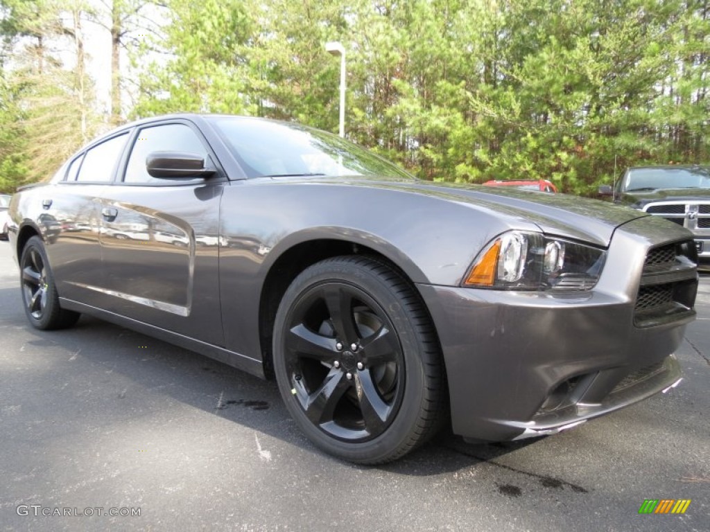 2013 Charger SXT Plus - Granite Crystal / Black photo #4