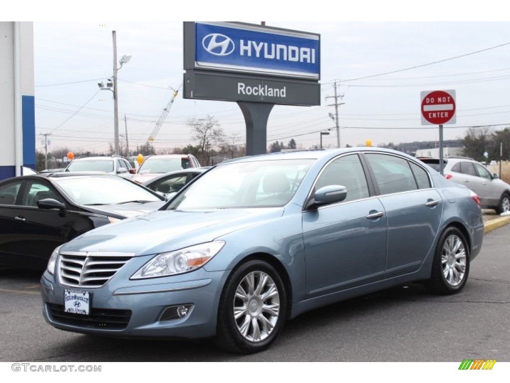 2009 Genesis 3.8 Sedan - Sterling Blue Metallic / Black photo #1