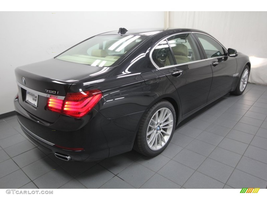 2013 7 Series 750i Sedan - Black Sapphire Metallic / Veneto Beige photo #8