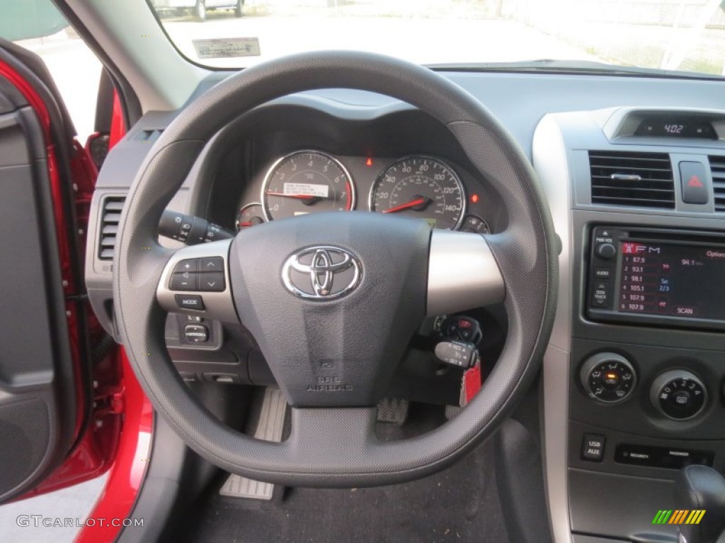 2013 Toyota Corolla S Dark Charcoal Steering Wheel Photo #76194789