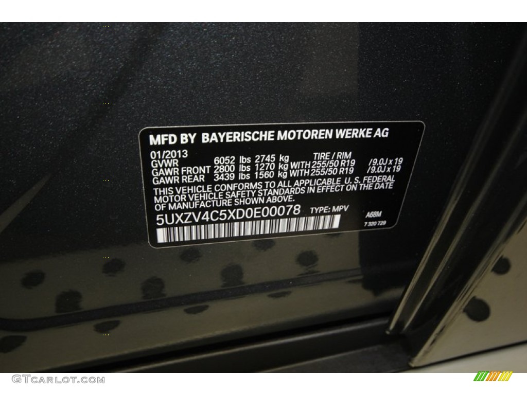2013 X5 Color Code A68 for Platinum Gray Metallic Photo #76196276