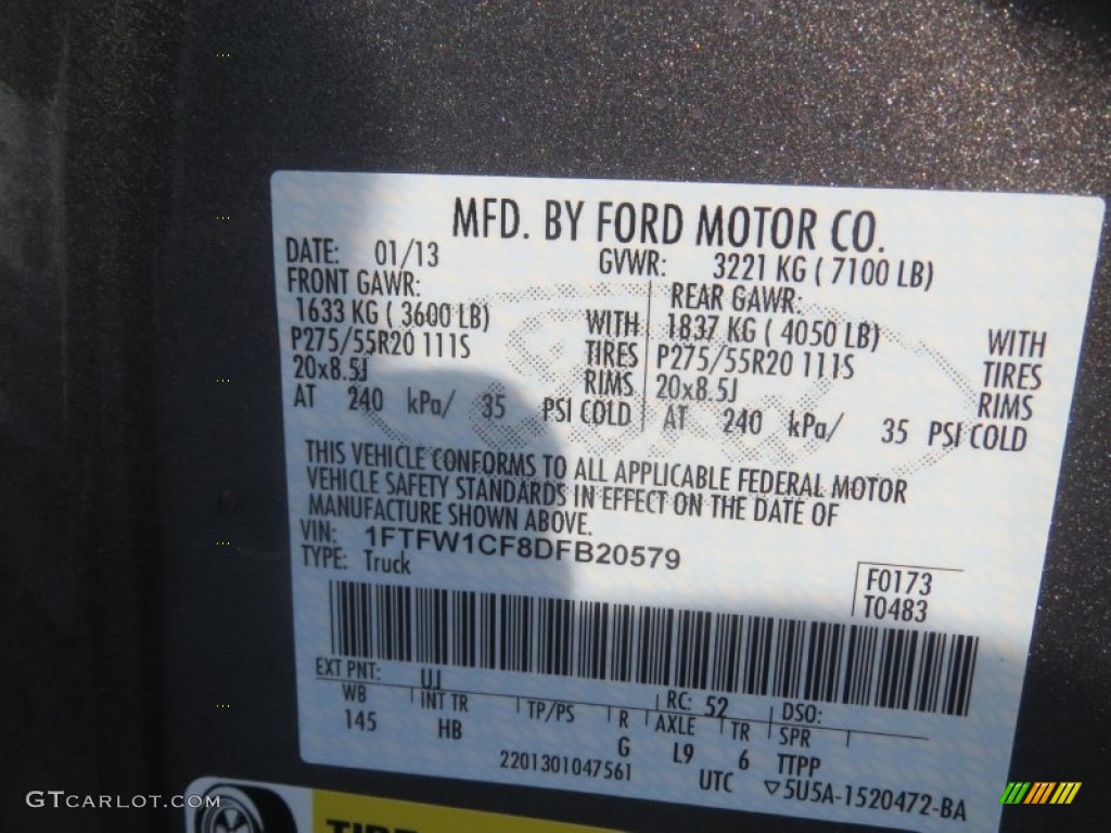 2013 F150 Lariat SuperCrew - Sterling Gray Metallic / Black photo #36