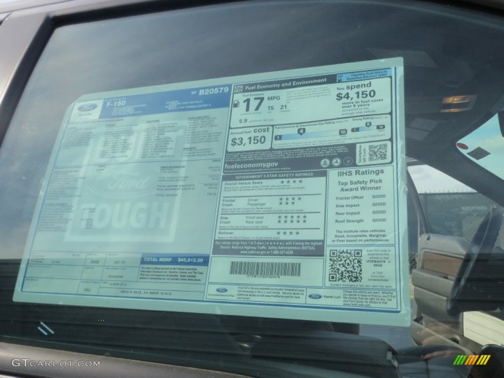 2013 F150 Lariat SuperCrew - Sterling Gray Metallic / Black photo #37