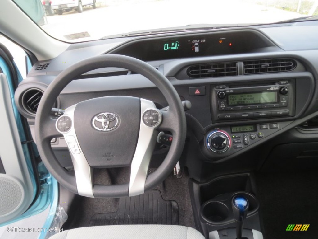2012 Toyota Prius c Hybrid One Gray Dashboard Photo #76199177